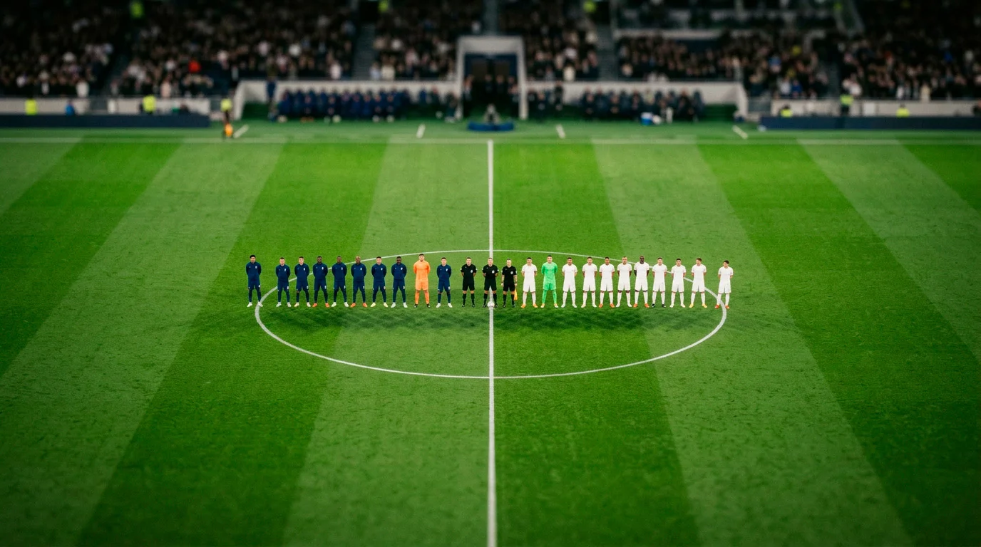 Joueurs de football sur un terrain lors d'un match international de la Coupe du Monde